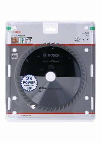 BOSCH Hoja de sierra para sierras inalámbricas; Estándar para Madera 210x30x1.7/1.2x48T 2608837714