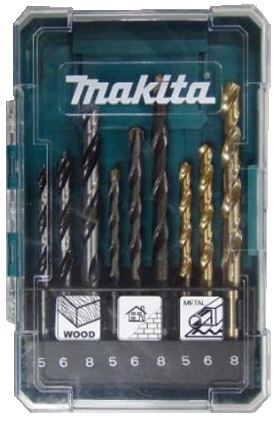 Juego de brocas MAKITA para metal/madera/mampostería 5/6/8 mm, 9 piezas D-71962