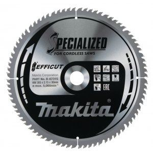 MAKITA Hoja sierra madera Efficut 305x2,15x30 mm 80 dientes B-67315