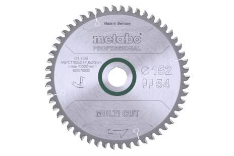 METABO Hoja de sierra "multi cut - professional", 152 x 20 mm, 54 dientes, 5° neg 628070000