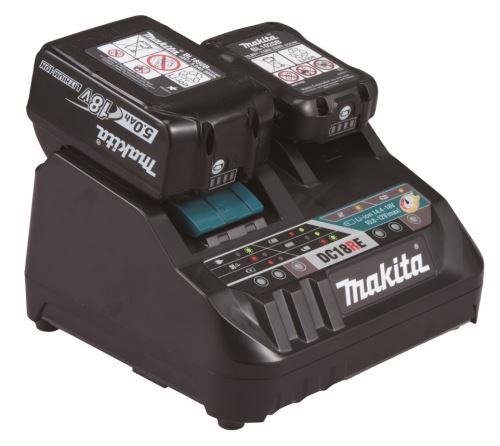 Cargador MAKITA Li-ion 1xLXT+ 1xCXT DC18RE 12/18V para carga rápida 198720-9