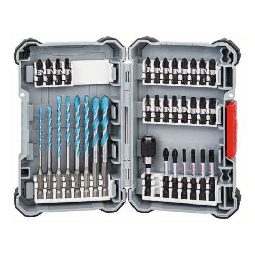 BOSCH Juego Pick&Click de 35 piezas de puntas de atornillar y taladros multiusos Impact Control MultiConstruction 2607017570