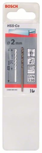 BOSCH Brocas para metal HSS-Co, DIN 338 2 x 29 x 49 mm 2608585840