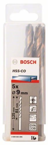 BOSCH Brocas para metal HSS-Co, DIN 338 9 x 81 x 125 mm (5 uds) 2608585896