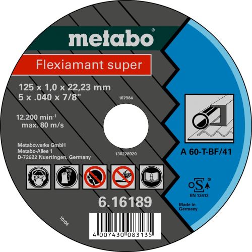 METABO Disco de corte - acero-FLEXIAMANT SUPER 125x1.0x22.2 616189000