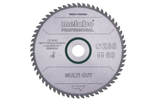 METABO Hoja de sierra "multi cut - professional", 235x30 mm, 60 dientes, 5° 628495000