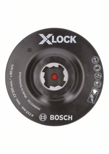 Placa trasera BOSCH X-LOCK System con sistema de sujeción con velcro, 115 mm, 13.300 rpm 2608601721