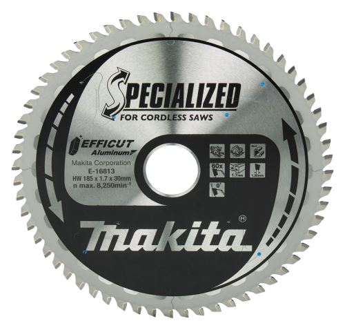 MAKITA hoja de sierra aluminio Efficut 185x1,7x30 mm 60 dientes E-16813