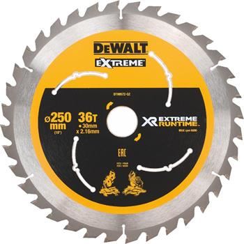 Hoja de sierra DeWALT (ideal para sierras FLEXVOLT) 250 x 30 mm, 36 dientes DT99572