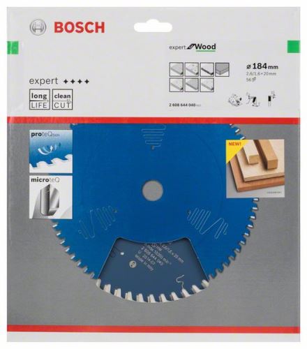 BOSCH Hoja de sierra Expert para madera 184 x 20 x 2,6 mm, 56 2608644040