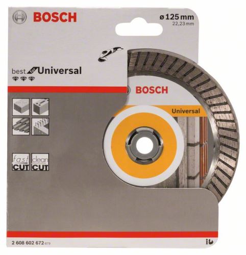 BOSCH Disco de corte de diamante Best for Universal Turbo 125 x 22,23 x 2,2 x 12 mm 2608602672