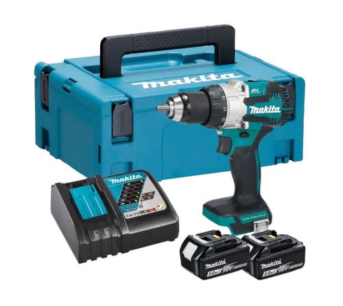 Atornillador de impacto inalámbrico Makita Aku Li-ion LXT 18V 5.0 Ah, Makpac DHP489RTJ