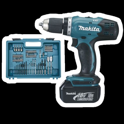 MAKITA Taladro atornillador inalámbrico con accesorios Li-ion 18V/3.0Ah DDF453SFX1