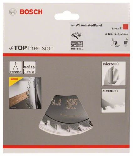 BOSCH Panel laminado de precisión superior con disco precortado 125 x 20 x 2,8-3,6 mm, 12+12 2608642131