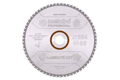 METABO Hoja de sierra "corte laminado - profesional", 254 x 30 mm, 66 dientes, 0° 628446000