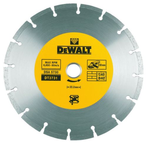 Disco de corte para hormigón y ladrillo DeWALT DIA 115 x 22,2 mm DT3701