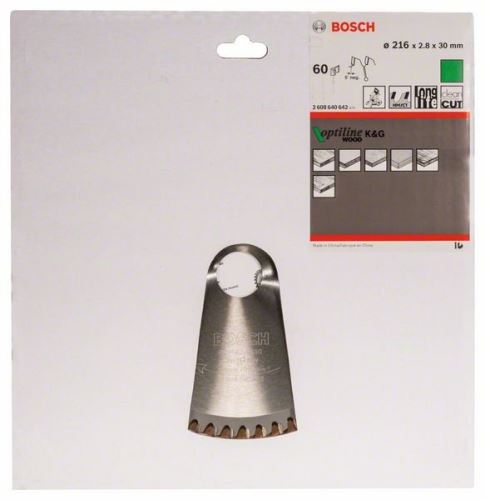 BOSCH Hoja de sierra Optiline Madera 216 x 30 x 2,8 mm, 60 2608640642