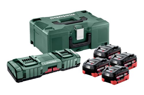 METABO Set básico (cargador + baterías) 18V / 4x LiHD 8,0 Ah + ASC 145 DUO + maletín 685135000