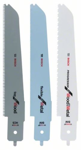 BOSCH Juego de hojas de sierra para sierra multifunción Bosch PFZ 500 E, 3 piezas M 1142 H; M 3456 XF; M 1122 EF 2608656934