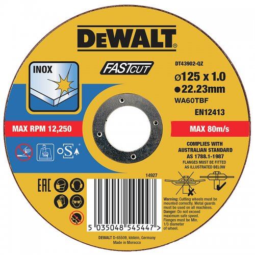 Disco de corte DeWALT 125 x 22,2 x 1,0 mm DT43902