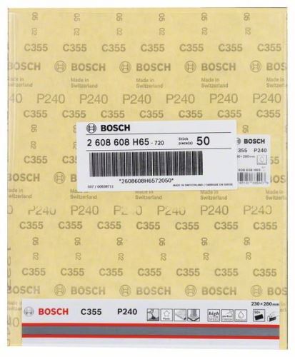 BOSCH Papel de lija C355 230 x 280 mm, 240 2608608H65