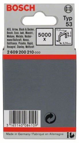 Grapas grapadoras de alambre fino BOSCH, tipo 53 11,4 x 0,74 x 8 mm (5000 uds) 2609200210