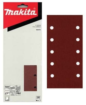 MAKITA papel de lija Velcro 115x229 mm 10 agujeros K240, 10 uds P-33249