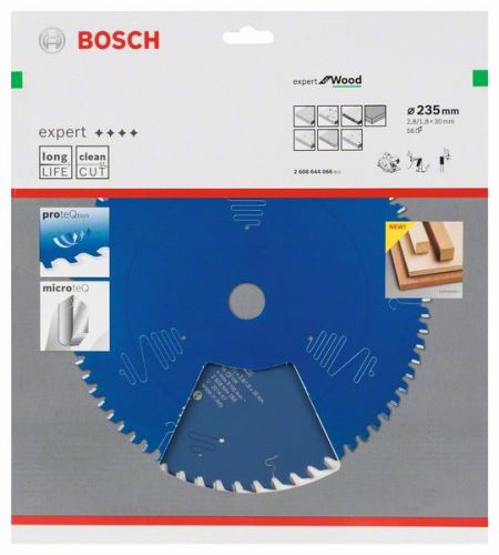 BOSCH Hoja de sierra Expert para madera 235 x 30 x 2,8 mm, 56 2608644066