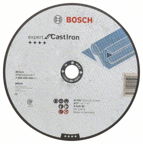 BOSCH Disco de corte recto Expert para hierro fundido AS 24 R BF, 230 mm, 3,0 mm 2608600546