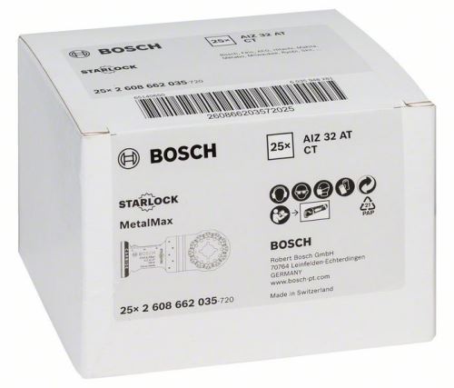 BOSCH Hoja de sierra de inmersión de metal duro AIZ 32 AT Metal 40 x 32 mm 2608662035