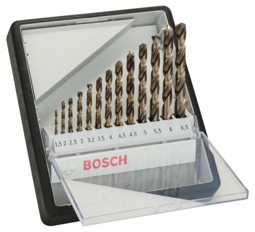 BOSCH Juego de brocas para metal Robust Line HSS-Co, 13 piezas 1,5; 2; 2,5; 3; 3.2; 3,5; 4; 4,5; 4,8; 5; 5,5; 6; 6,5mm 2607019926