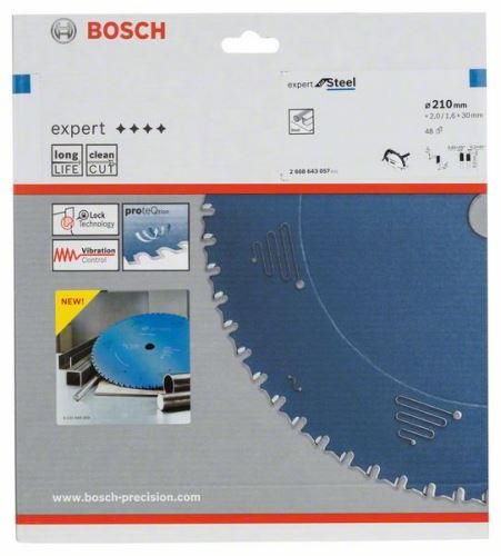 BOSCH Hoja de sierra circular Expert para acero 210 x 30 x 2,0 mm, 48 2608643057