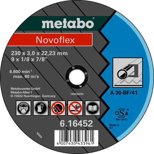 METABO Disco de corte - acero-NOVOFLEX 180x3,0x22,2 mm recto 616450000