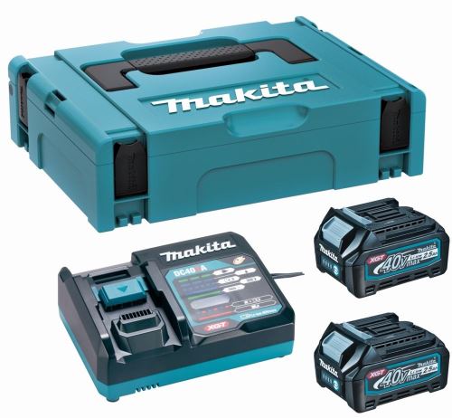 MAKITA Li-ion XGT 40V juego 2 piezas BL4040+1 pieza DC40RA+1 pieza Makpac 191J97-1