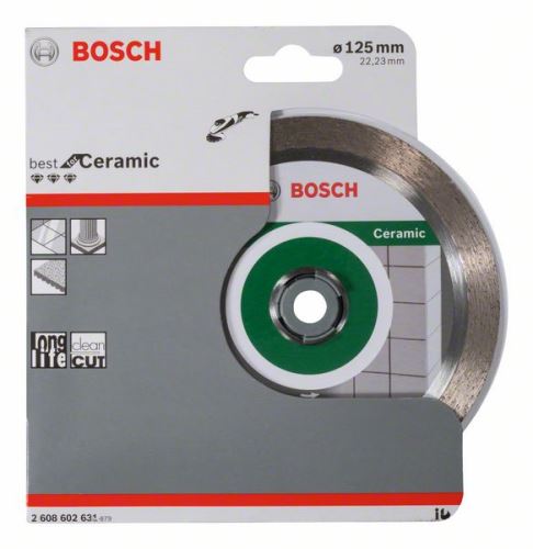 BOSCH Disco de corte de diamante Best for Ceramic 125 x 22,23 x 1,8 x 10 mm 2608602631