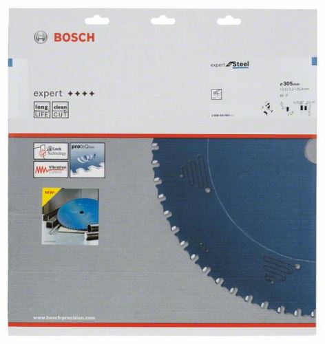 BOSCH Hoja de sierra circular Expert para acero 305 x 25,4 x 2,6 mm, 80 2608643061