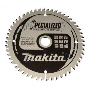 Hoja de sierra para laminado MAKITA SPECIALIZED 165x1,5x20 mm 52 dientes B-33831