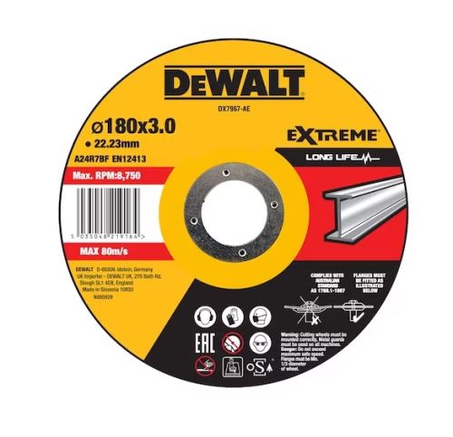 Disco para corte de metal DeWALT 180 x 3 x 22,23 mm DX7967