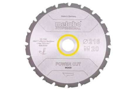 METABO Hoja de sierra KGS 216 HW/CT 216 x 30 mm, 20 dientes 628230000