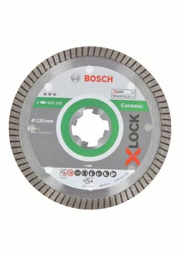 Disco de corte de diamante BOSCH X-LOCK Best for Ceramic Extraclean Turbo system 125 x 22,23 x 1,4 x 7 mm 2608615132