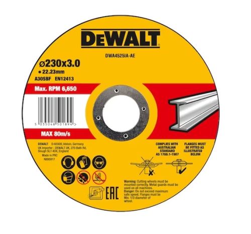 DeWALT Disco de corte para acero inoxidable 230 x 3 x 22,23 mm DWA4525SIA