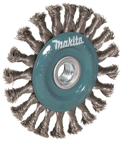 Cepillo de disco MAKITA 125 mm, alambre trenzado de acero inoxidable 0,5 mm D-77540