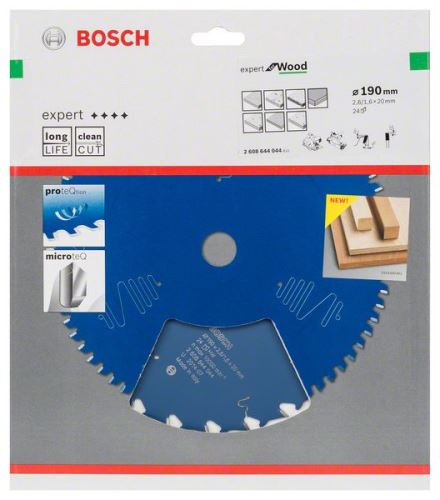 BOSCH Hoja de sierra Expert para madera 190 x 20 x 2,6 mm, 24 2608644044