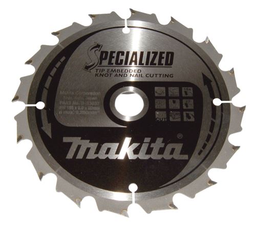 Hoja de sierra para madera MAKITA SPECIALIZED con dientes empotrados 165x2x20 mm 16 dientes B-33037