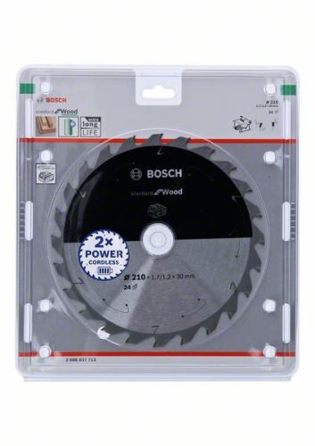 BOSCH Hoja de sierra para sierras inalámbricas; Estándar para Madera 210x30x1.7/1.2x24T 2608837713