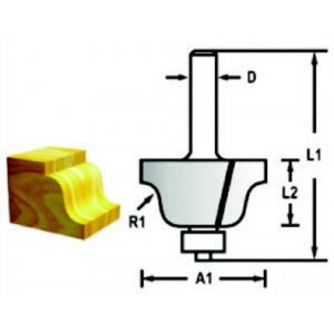 MAKITA Cortador de perfiles con vástago de rodamiento 6 mm, 25,4x9,5x52 mm D-48804