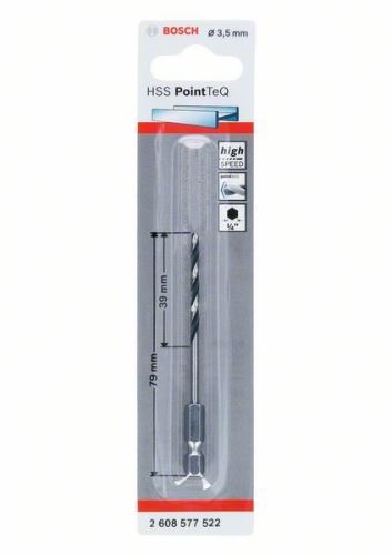 BOSCH Broca para metal HSS PointTeQ HEX con vástago de 6 puntas; 3,5 mm (5 unidades) 2608577522