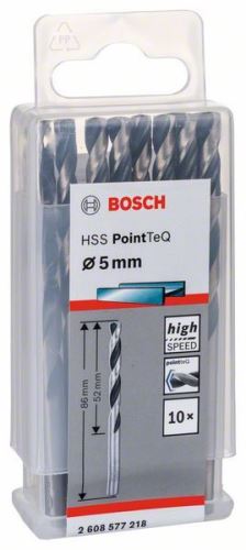 BOSCH Broca espiral HSS PointTeQ 5,0 mm 2608577165