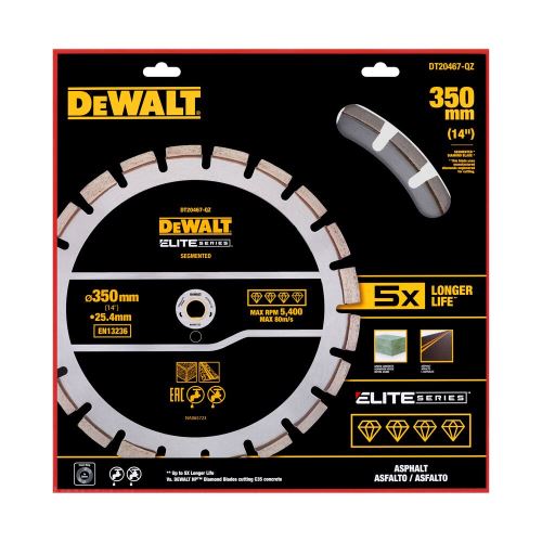 Disco de corte para asfalto/hormigón DeWALT DIA ELITE serie 350 mm DT20467