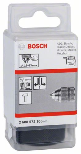 BOSCH Portabrocas de cambio rápido hasta 13 mm 1,5-13 mm, 1/2" – 20 2608572105